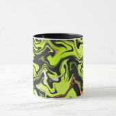 Mug Conception de tourbillon abstrait avec du vert et  (Centre)