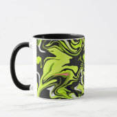 Mug Conception de tourbillon abstrait avec du vert et  (Gauche)