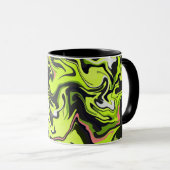 Mug Conception de tourbillon abstrait avec du vert et  (Devant droit)