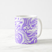 Mug Conception de tourbillon abstrait violet et blanc (Devant droit)