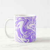 Mug Conception de tourbillon abstrait violet et blanc (Gauche)