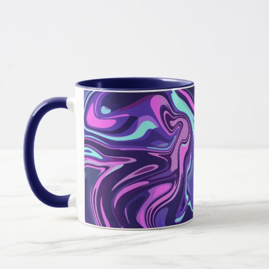 Mug Conception de tourbillon fluide en violet, rose et (Gauche)