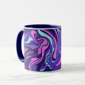 Mug Conception de tourbillon fluide en violet, rose et (Devant gauche)