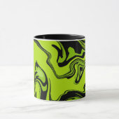 Mug Conception de tourbillon vert et noir abstrait (Centre)