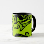 Mug Conception de tourbillon vert et noir abstrait (Devant droit)