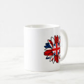 Mug Conception de tournesol de drapeau britannique (Devant droit)