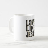 Mug Conception de typographie chrétienne Amour comme J (Devant gauche)