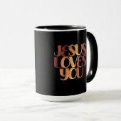Mug Conception de typographie chrétienne Jésus aime  (Devant droit)