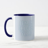 Mug Conception de typographie chrétienne Jésus aime (Gauche)
