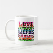 Mug Conception de typographie d'amour multilingue colo (Gauche)