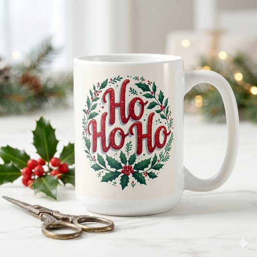 Mug Conception de typographie de couronne de Noël Ho H