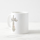 Mug Conception de typographie de croix florale de foi (Devant gauche)