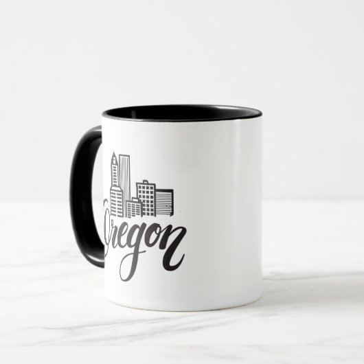 Mug Conception de typographie de l'Orégon (Devant gauche)