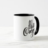 Mug Conception de typographie de l'Orégon (Devant droit)