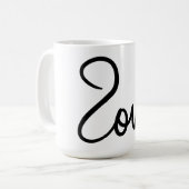 Mug Conception de typographie de mot "amour" minimalis (Devant gauche)