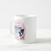 Mug Conception de typographie florale pour la fête des (Devant gauche)
