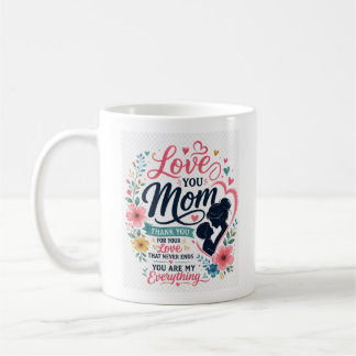 Mug Conception de typographie florale pour la fête des