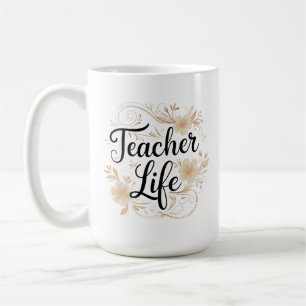 Mug Conception de typographie florale pour la vie d'en