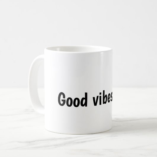 Mug Conception de typographie Good Vibes Only (Devant gauche)