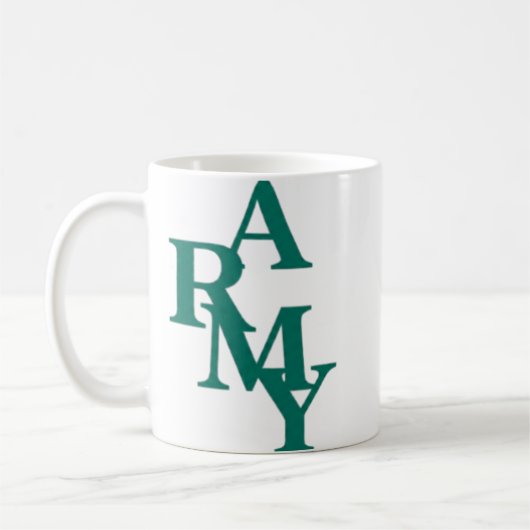 Mug Conception de typographie gras Army empilée minima (Gauche)