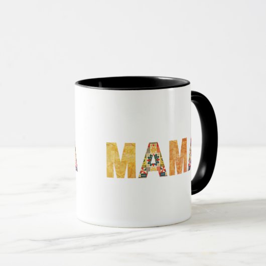 Mug Conception de typographie Mama Patchwork (Devant droit)