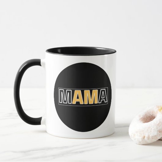Mug conception de typographie Minimal Mama ourse-maman (Avec donut)