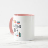 Mug Conception de typographie moderne pour la vie d'en (Devant gauche)
