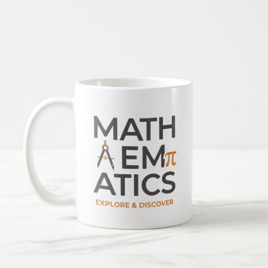 Mug Conception de typographie pour professeur de mathé (Gauche)