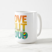 Mug Conception de typographie Rétro Fierté Amour à hau (Devant droit)