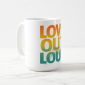 Mug Conception de typographie Rétro Fierté Amour à hau (Devant gauche)