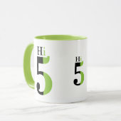 Mug Conception de typographie verte High Five (Devant gauche)