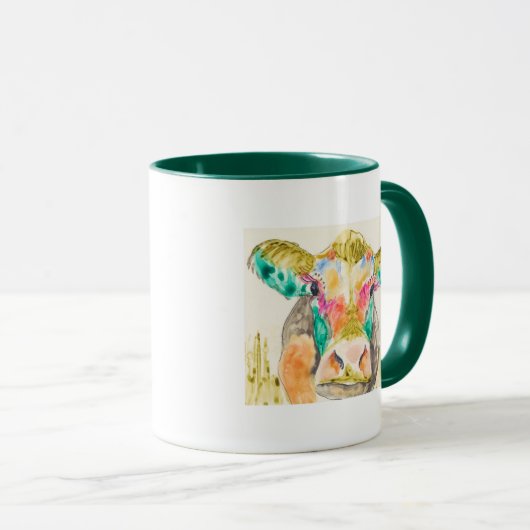 Mug Conception de vache colorée (Devant droit)