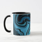 Mug Conception de vague de marbre bleu abstrait (Gauche)