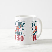 Mug Conception de vaisseau spatial rétro de héros de l (Devant droit)