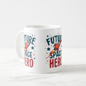 Mug Conception de vaisseau spatial rétro de héros de l (Devant gauche)