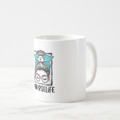Mug Conception de vecteur d'arc-en-ciel de noeud désor (Devant droit)