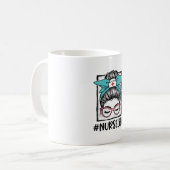 Mug Conception de vecteur d'arc-en-ciel de noeud désor (Devant gauche)
