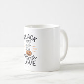Mug Conception de vecteur de chat noir d'amour spécial (Devant droit)