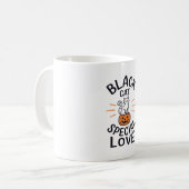 Mug Conception de vecteur de chat noir d'amour spécial (Devant gauche)