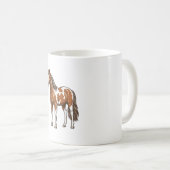 Mug Conception de vecteur de cheval Pinto gravé antiqu (Devant droit)