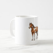 Mug Conception de vecteur de cheval Pinto gravé antiqu (Devant gauche)