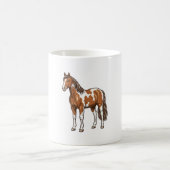 Mug Conception de vecteur de cheval Pinto gravé antiqu (Centre)