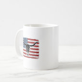Mug Conception de vecteur de drapeau américain de crân (Devant gauche)