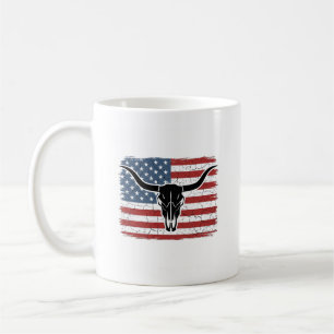 Mug Conception de vecteur de drapeau américain de crân