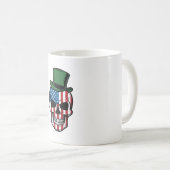 Mug Conception de vecteur de drapeau de crâne de trèfl (Devant droit)