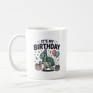 Mug Conception de vecteur de fête de tortue d'annivers