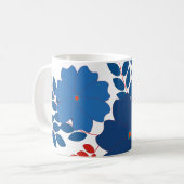 Mug Conception de vecteur de fleurs bleues simple (Devant gauche)