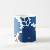 Mug Conception de vecteur de fleurs bleues simple (Centre)