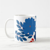 Mug Conception de vecteur de fleurs bleues simple (Gauche)