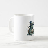 Mug Conception de vecteur de magicien de tortue mignon (Devant gauche)